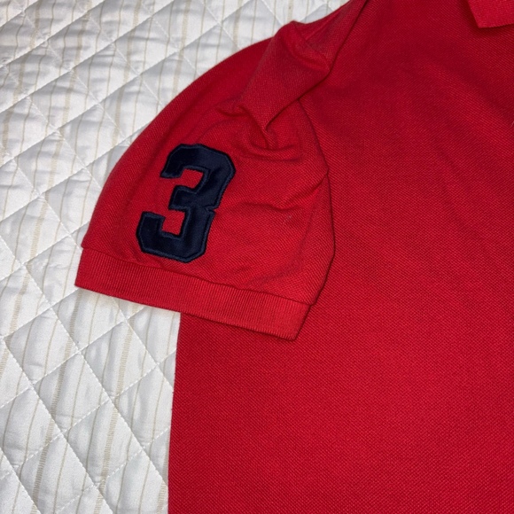 Polo Ralph Lauren Red Big Pony Polo Shirt Size L Navy #3 Sleeve USA Classic Fit - Picture 5 of 7